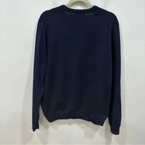 Brooks brothers merino wool blend v neck sweater navy Medium - Picture 3 of 9